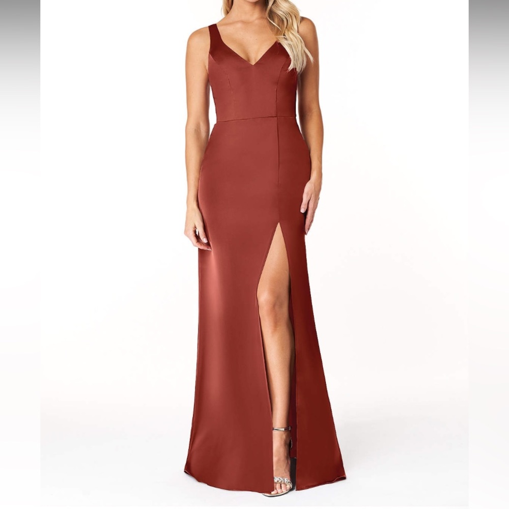 Azazie Terracotta Bridesmaid Dress- Size A10
